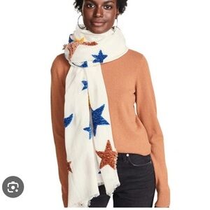 Madewell Star Patterned Scarf - White, Blue, Orange
